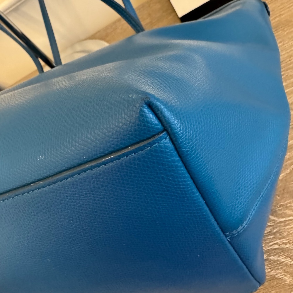 Coach Teal Leather Tote Bag - Picture 9 of 13